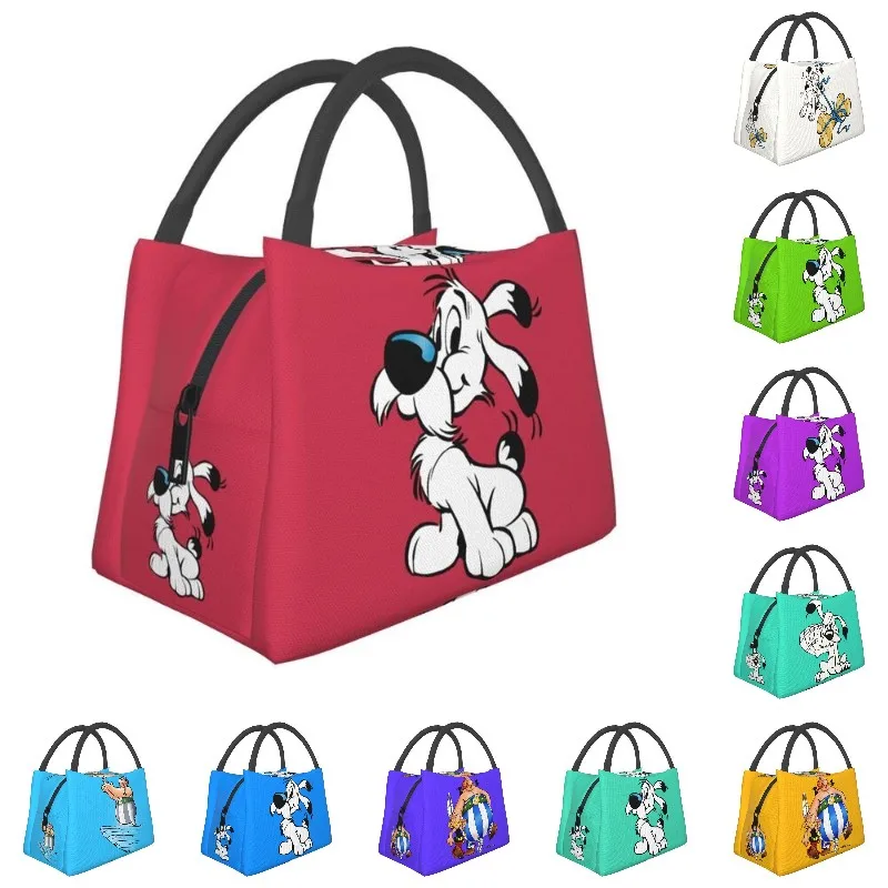 Asterix And Obelix Dogmatix Thermal Insulated Lunch Bag Women Funny Cartoon Dog Idefix Resuable Lunch Container Meal Food Box