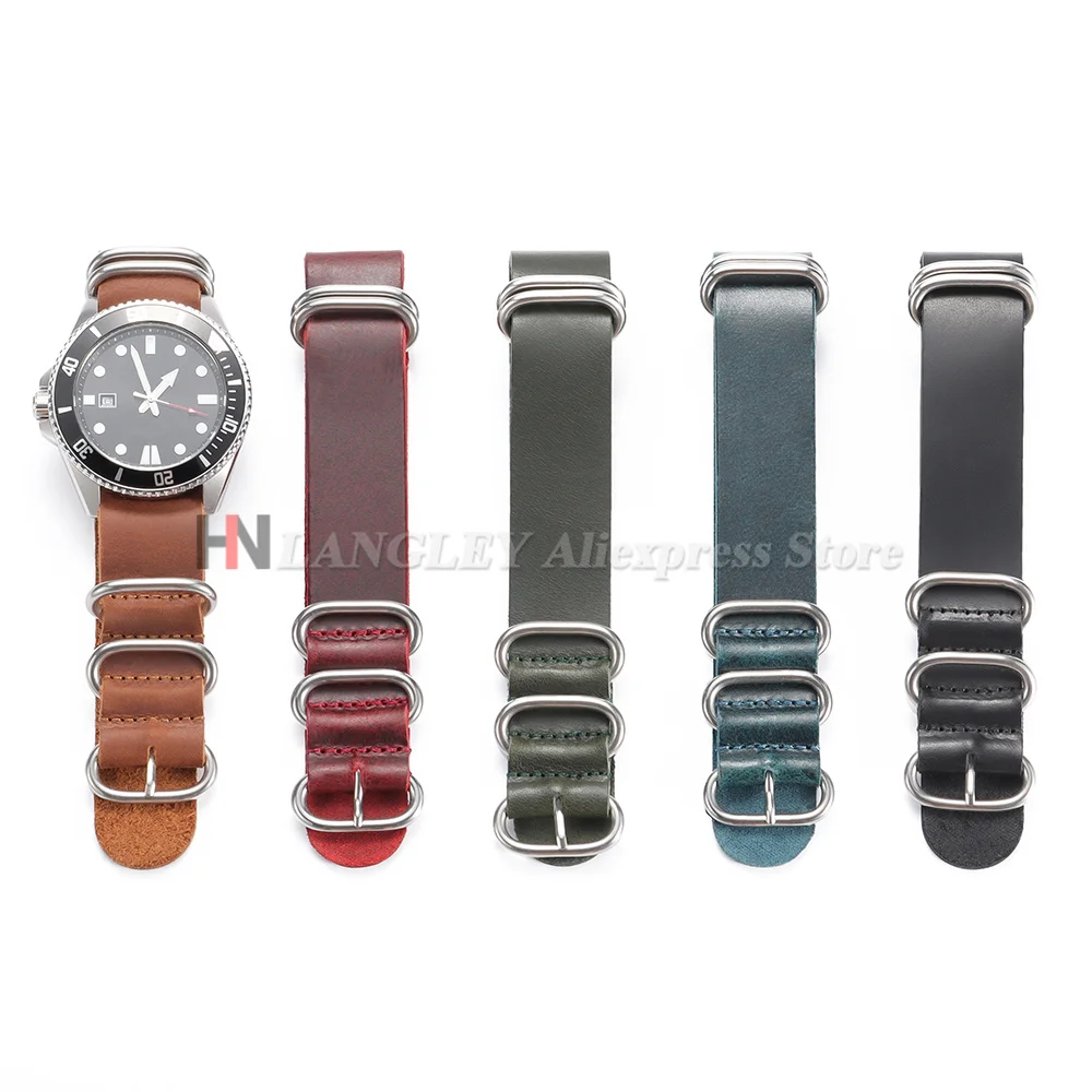 Vintage Genuine Leather Watch Band 18mm 20mm 22mm Cowhide Watch Strap for Men's Women's Watch Adjustment Replacement Accessories image 6
