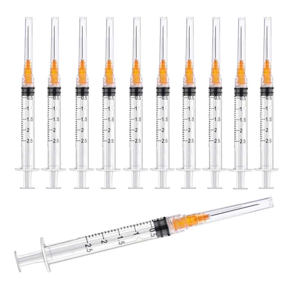 

100Pcs Sterile 2.5ml Luer Lock Syringe with 25G 25mm Needle Disposable for Liquid Measuring & Cartridge Refilling