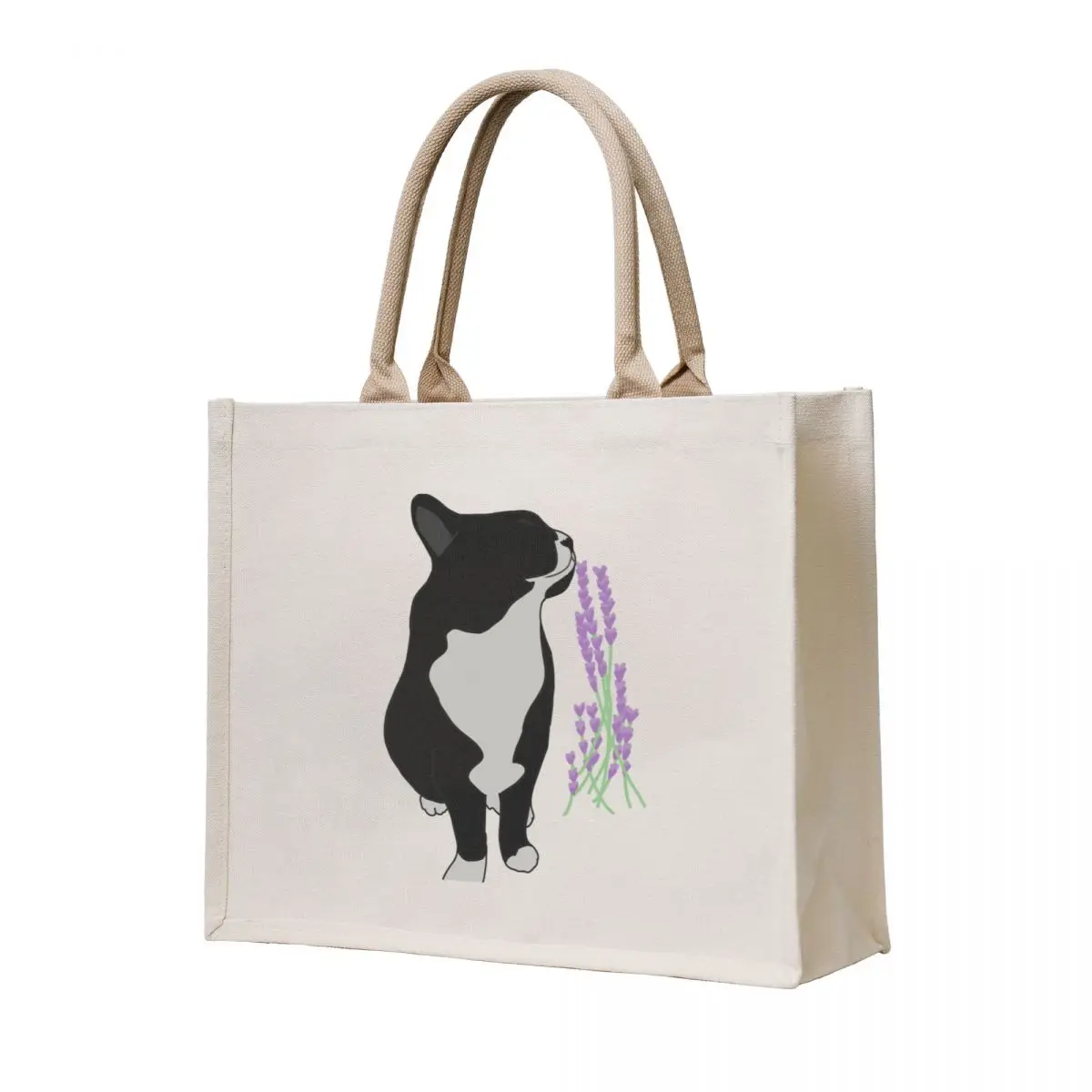 

tuxedo cat with flowers Tote Bag Fabric bag shopper bags Shopping bags