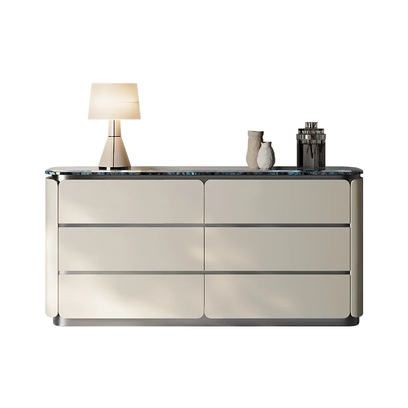 

ls 42Minimalist marble six-bucket wall integrated locker floor-to-ceiling high-end light luxury solid wood dining side cabinet