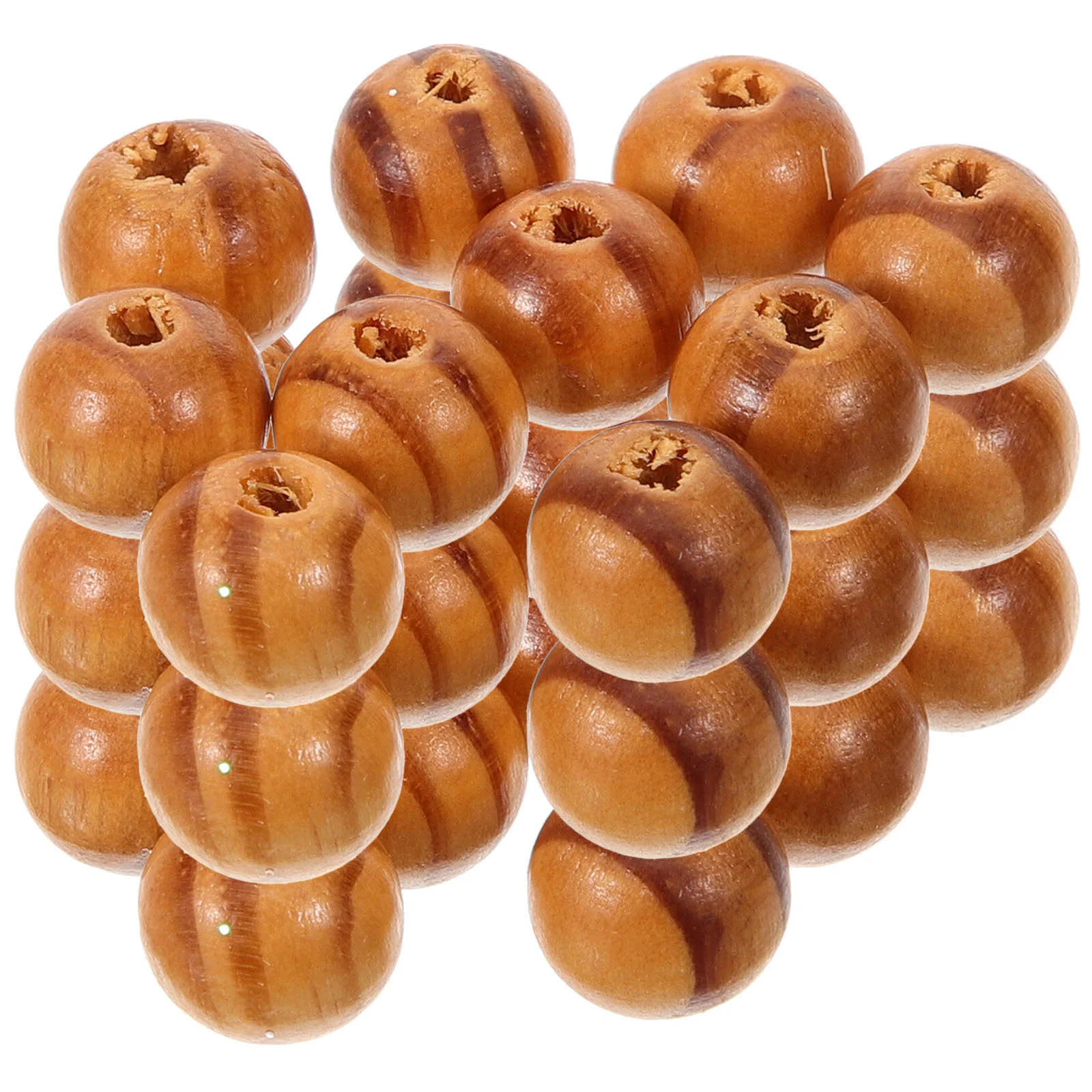 100 Pcs Punch Hole Coffee Colored Beads Child Mini Crown Charm Wooden Jewelry Accessories