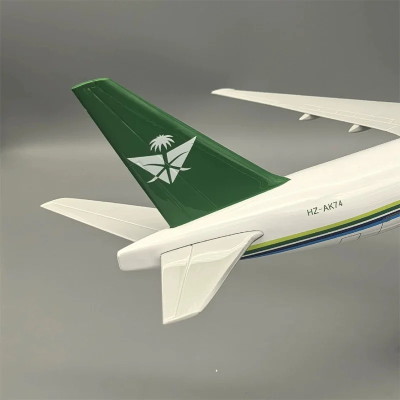 Modelo de avião brinquedo avião modelo resina 1/157 escala 47cm b777 carga saudita airways com pouso geal display kit construção diecast