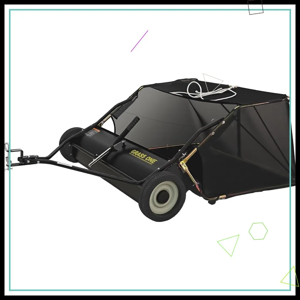 

44 Inch Tow-Behind Lawn Sweeper with 25 Cu.Ft Bag, Adjustable Brush Height & Easy Dump from Seat