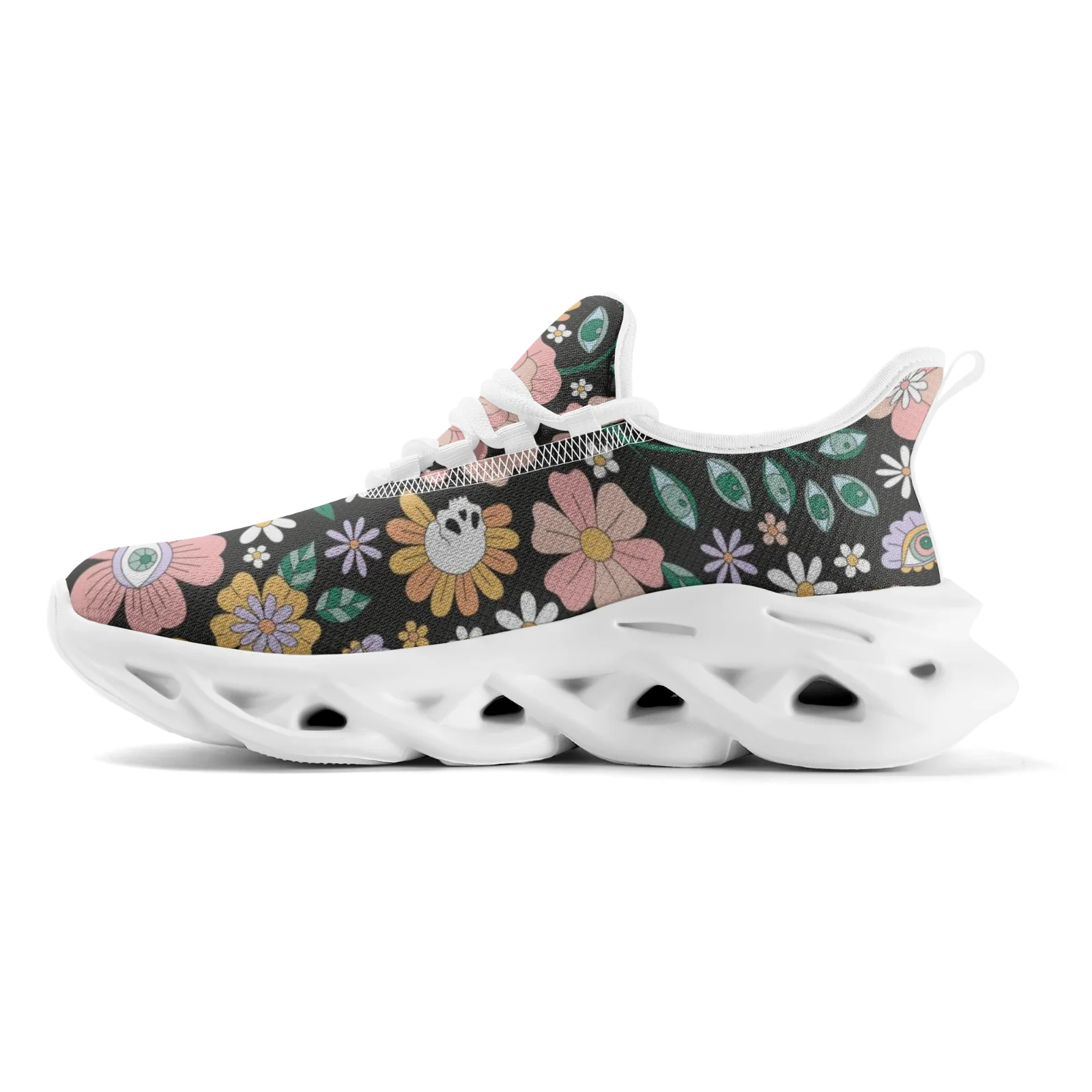 

Floral Skull Patterns Women's Casual Sneakers Lightweight Walking Shoes Female Running Sport Footwears Size EU36-48