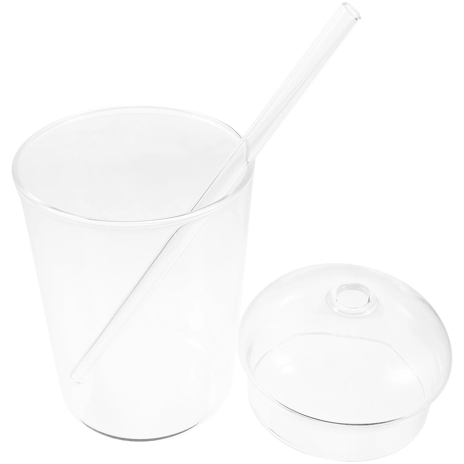 

Large Capacity Glass Straw Cup with Lid High Borosilicate Drinking Glass for Tea Coffee Milk Reusable Clear Beverage Container