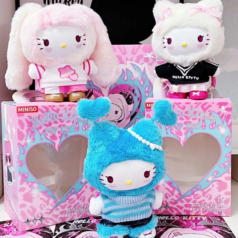 

Горячая новинка, подлинная серия Sanrio Hello Kitty Pop Star, виниловая слепая коробка, игрушки, коробка-сюрприз, подвески, брелки, украшения, модные подарки