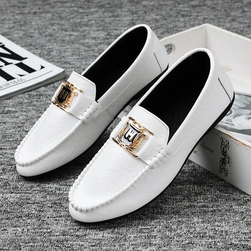 Men's Leather Casual Shoes Luxury Flats Social Moccasins Loafers For Men Comfortable Slip-Ons Fashion Driving Outdoor Shoes Male