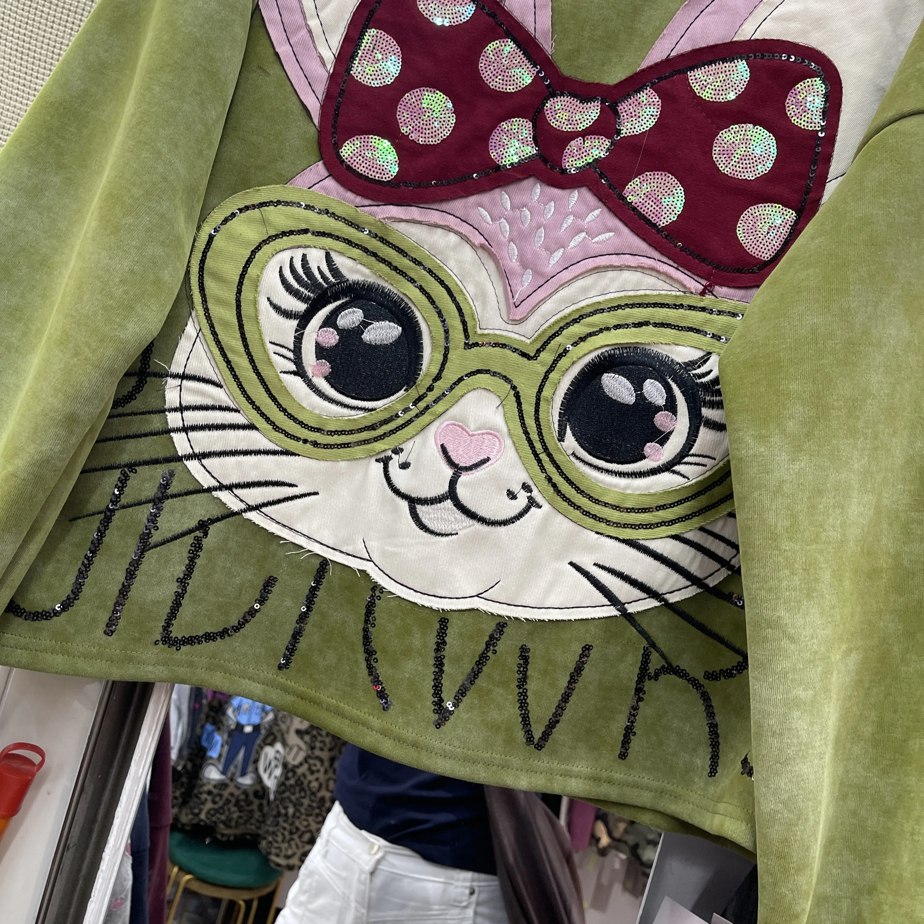 2025 New Autumn Trendy Brand Rabbit Cartoon Oversized Tops Round Neck Fashion Loose Sweatshirt Kawaii Clothes Streetwear Women