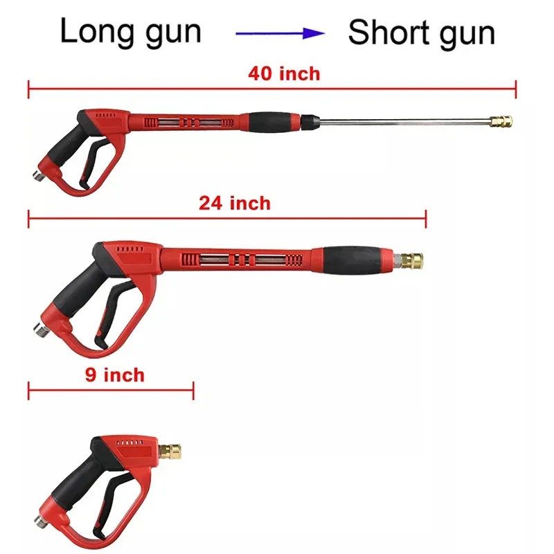 Водяной пистолет высокого давления 3 в 1, 5000 фунтов на квадратный дюйм, автомойка, сельскохозяйственный полив, полив сада со сменным удлинителем палочки