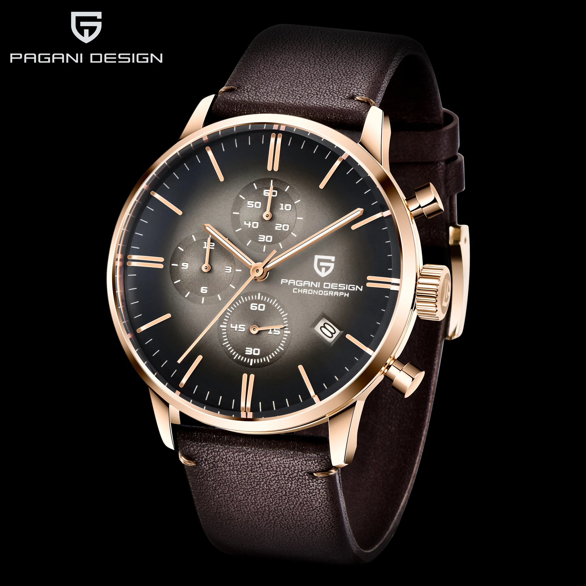 

PAGANI DESIGN 2026 New Men's Business Quartz Watch Japan Movement Case Diameter Calendar Function 30M Water Resistance PD-2720K