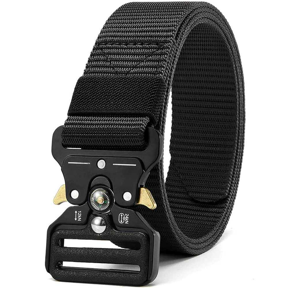 Men Belt Outdoor Hunting Tactical Belt Multi-Function Buckle Nylon Belt Police Heavy Duty Training Hunting Combat Belt 3.8cm