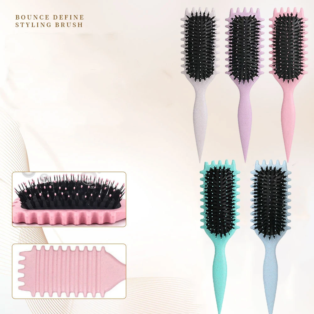 

1PCS Salon Styling Curly Hair Styling Brush Curl Hair Brush for Combing and Shaping Men's and Women's Curls Reduce Pulling Tools