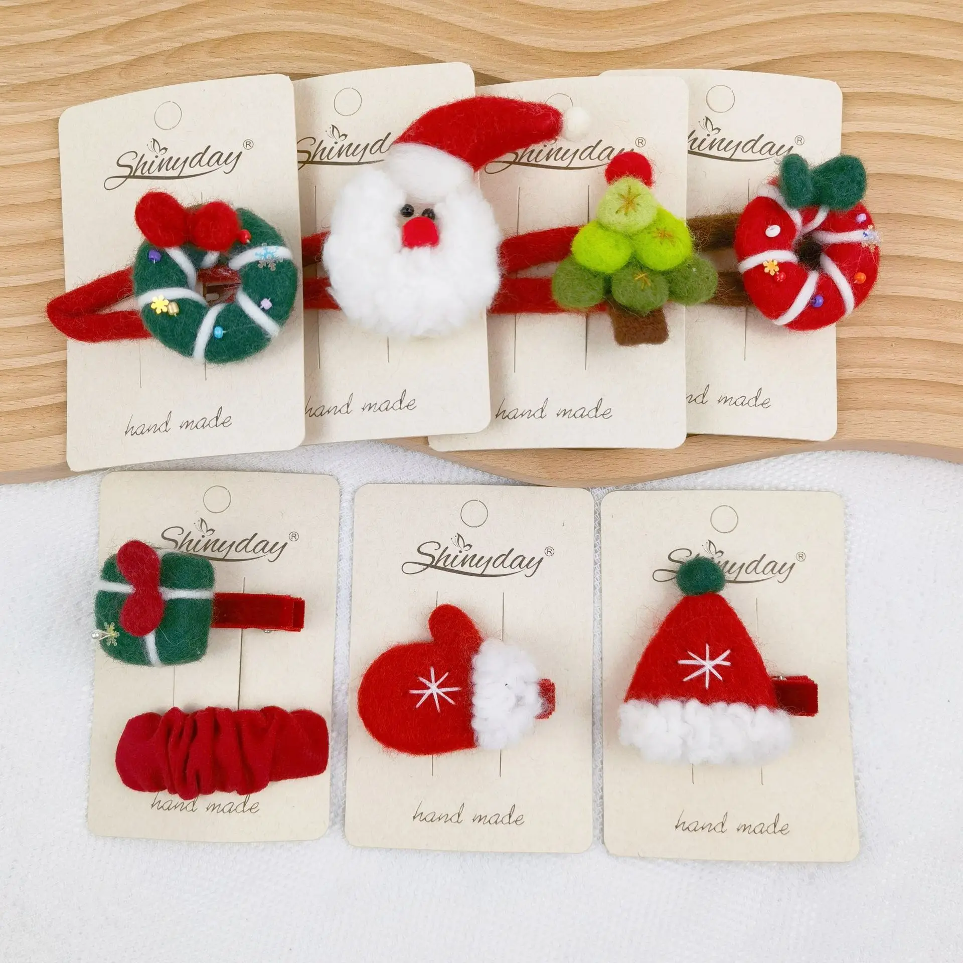 New Year Christmas Hair Pin Santa Claus Christmas Tree Snowman Cartoon Children's Barrettes Headwear Kids Hair Accessories