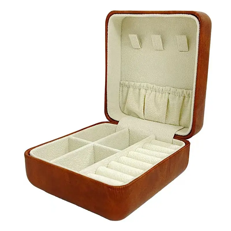 صندوق تخزين محمول متعدد الوظائف للخواتم والقلادات ، دلاية أنيقة