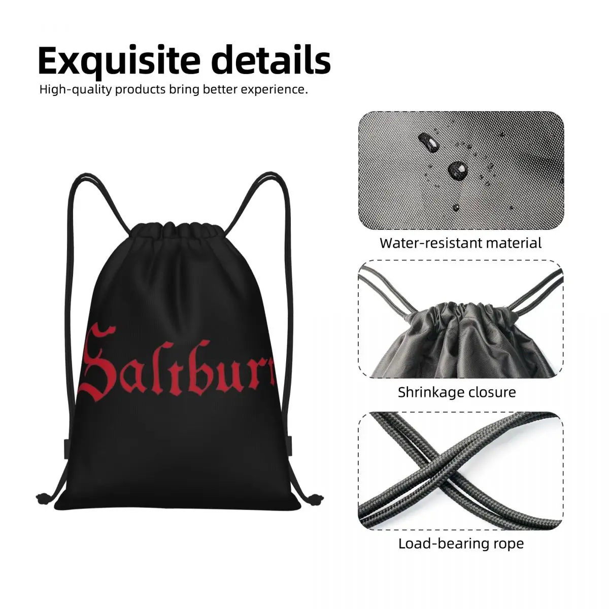 Futebol Drawstring Mochila para Exercício, Gym Sackpack, String Bags, Filme Saltburn