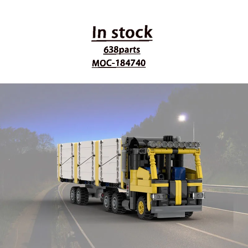 

MOC-184740 New Urban Flat-Head Semi-Trailer Container Dump Truck Building Block Model 638parts Boys Children's Birthday Toy Gift