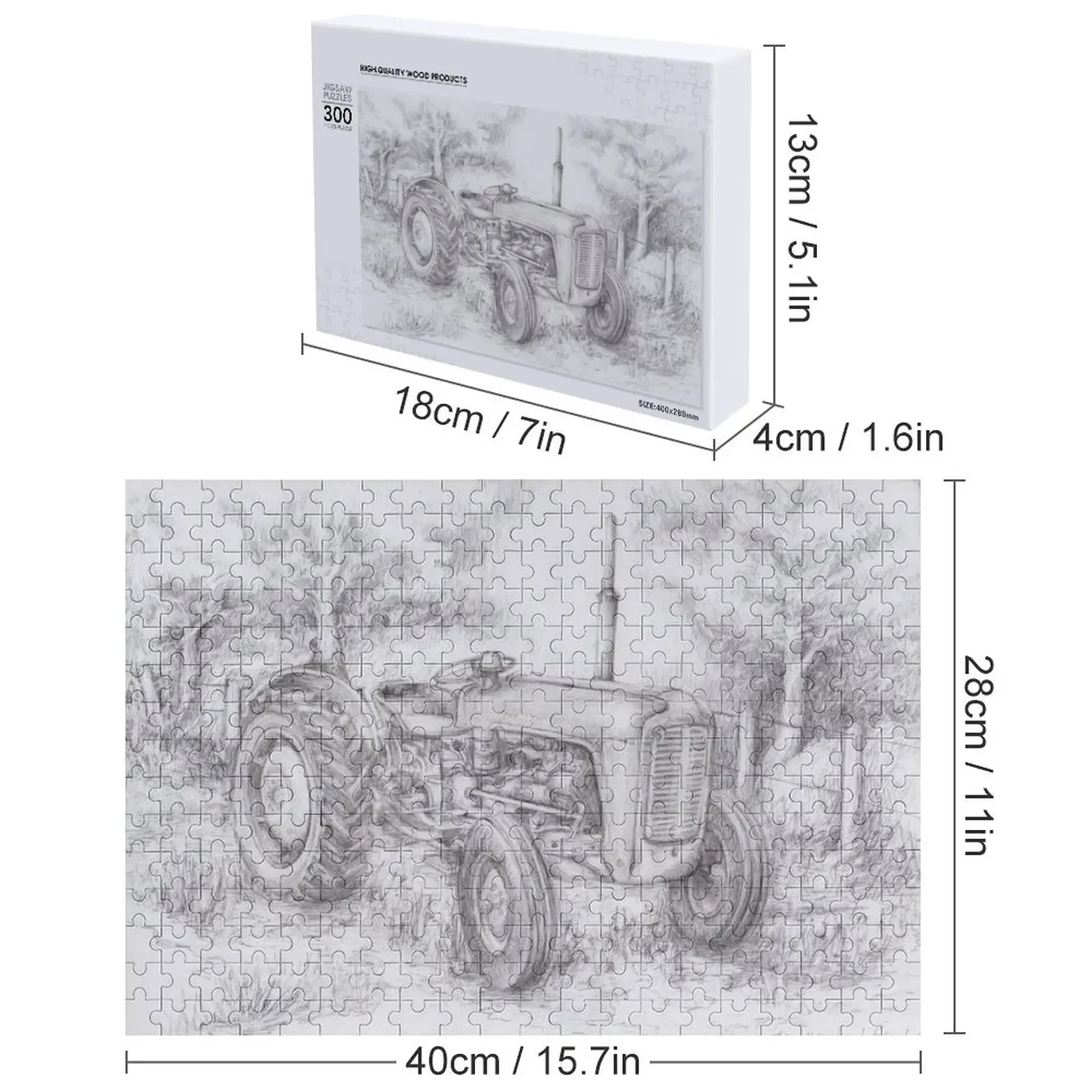 마시 퍼거슨 35 트랙터 그림 직소 퍼즐 맞춤형 어린이 선물 맞춤형 나무 퍼즐
