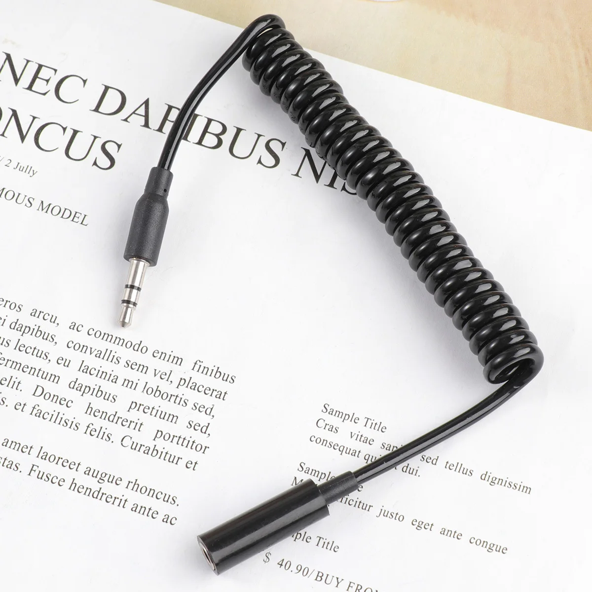 

3.5mm Male to Female Audio Extension Cable Flexible Spring Cord Portable Earphone Headphone Jack Extendable 1M High Fidelity