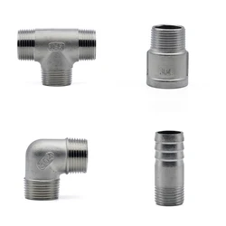 304 Stainless Steel BSP Threaded Pipe Fittings - Three-Way/Elbow for 1/8