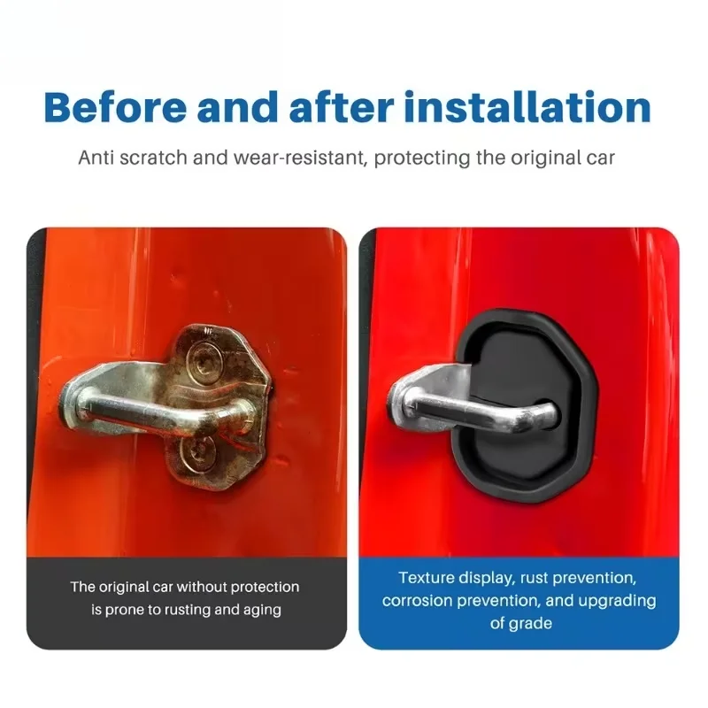 2PCS Car door lock silicone buckle collision rubber pad  for Bart 595/Fiat 500L/500X/500C/Panda/Fiorino/Honda/Bravo/Cooper