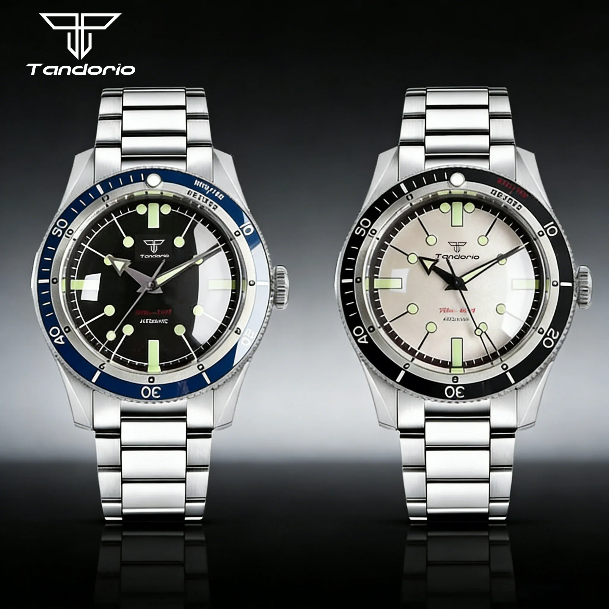20ATM Mechanical Wristwatch Miyota 8215 Domed Sapphire Glass 120 clicks Bezel Steel Band Luminous Marks