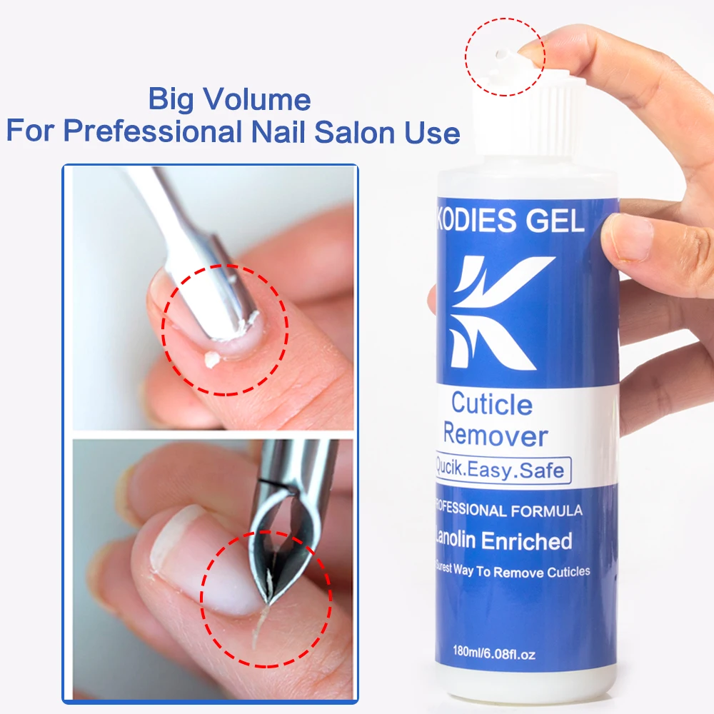 KODIES GEL 180ML Cuticle Remover Gel Nail Cuticle Remover Softener Liquid Manicure Nail Art Treatment Foot Exfoliator Pedicure