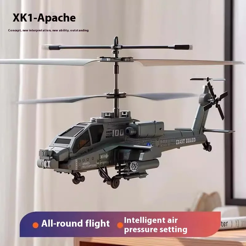 Apache เฮลิคอปเตอร์จําลองของเล่นรีโมทคอนโทรลเครื่องบินการตั้งค่าความสูงอัจฉริยะชาร์จเด็กของขวัญเครื่องบินรุ่น