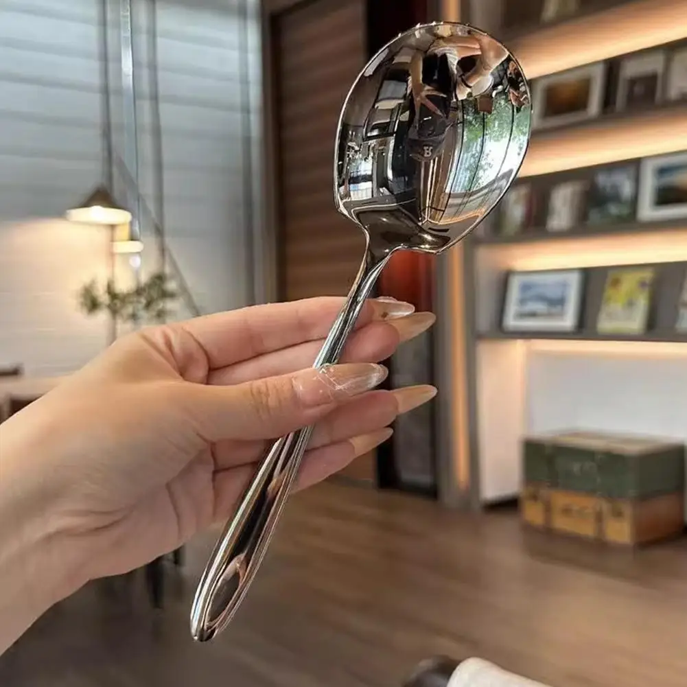 Cuchara de cocina pulida con espejo, juego de cuchara de fruta ergonómica de acero inoxidable con diseño pulido con espejo, Ideal para servir fácil