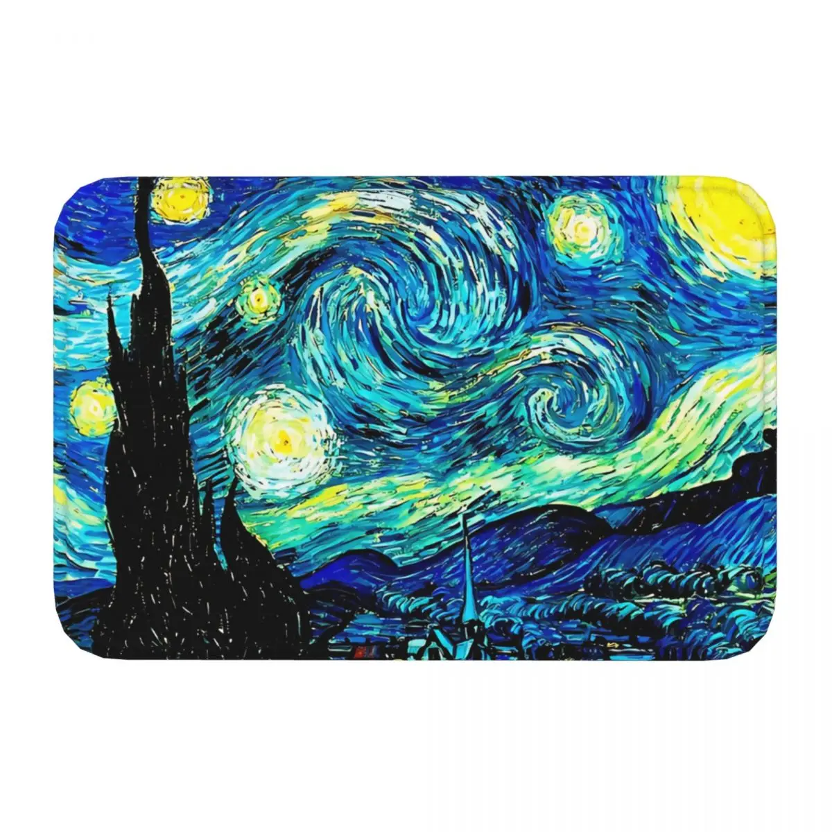 Star Non-slip Doormat Night Bath Kitchen Mat Welcome Carpet Flannel Modern Decor