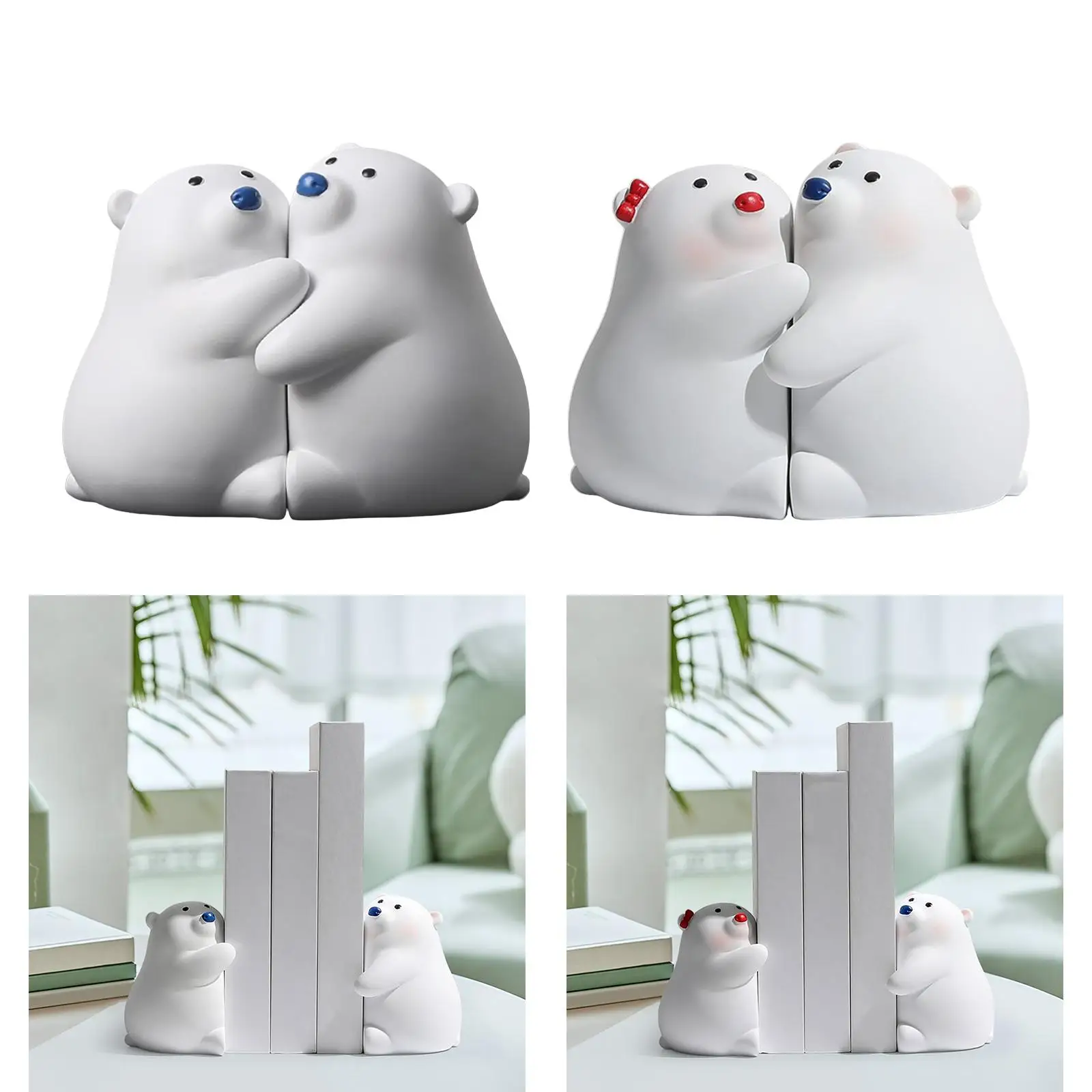 Набор из 2-х подставок для книг «Медведь» для полок и столов, идеально подходит для дома и офиса