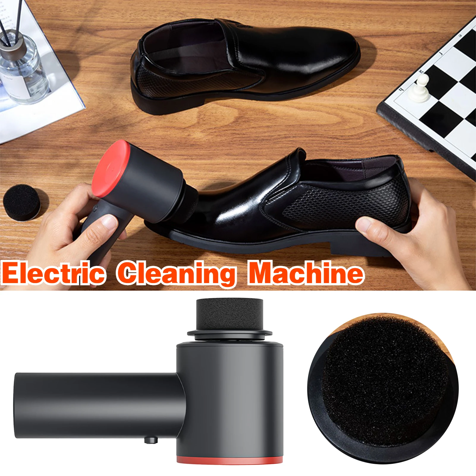 Electric Shoe Cleaner Brush Shoe Polisher Portable USB Leather Cleaner Care Kit with Brush Head for Leather Sofa Clothes Sneaker