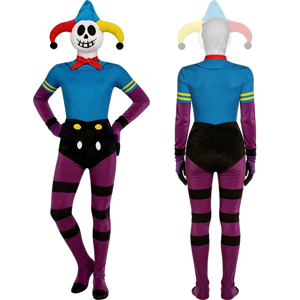 

Game Monster Clown Bodysuit Cosplay Prototype Costume with Hat Horror Evil Role Play Outfit Halloween Jumpsuit 110-190cm