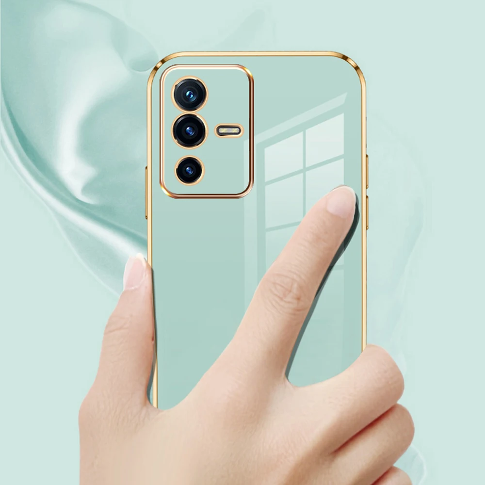 For vivo V23 Pro Case vivo v23 Cover vivo V23 5G case Vivo V2130 V2132 Luxury Square Plating Phone Case Shockproof Back Cover