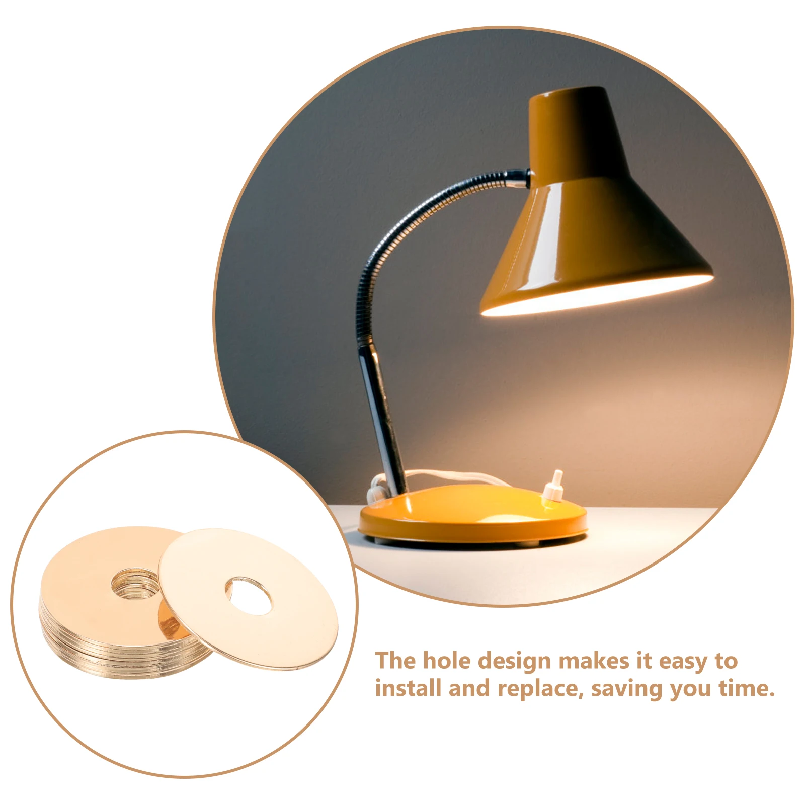 

10pcs M10 Light Cover Collar Flat Lampshade Retainer Durable Iron Lamp Socket Ring Replacement For Floor Desk Lamp Lighting