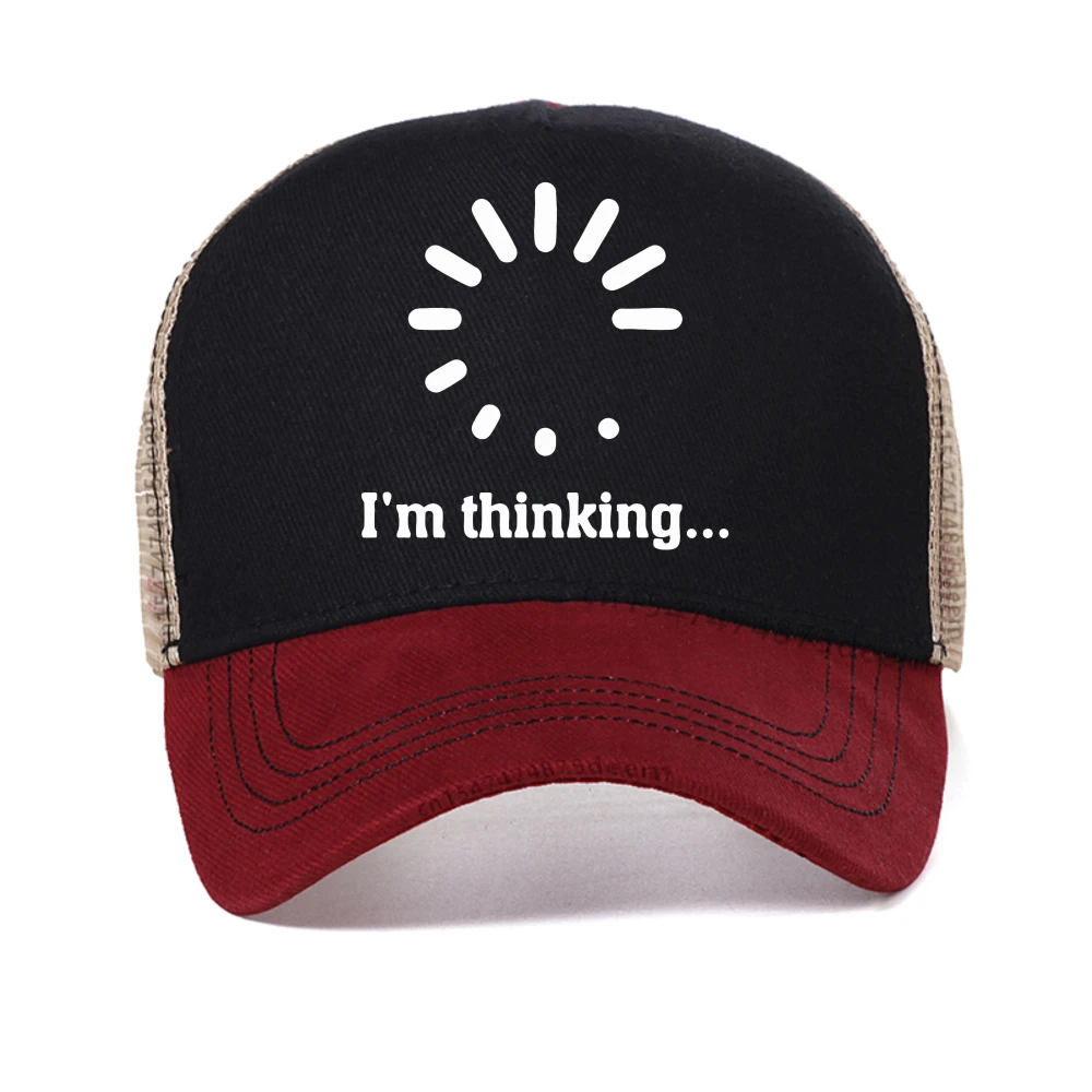 

I'm Thinking Print baseball cap summer men women casual adjustable sports Trucker hat fashion mesh sun Snapback hats