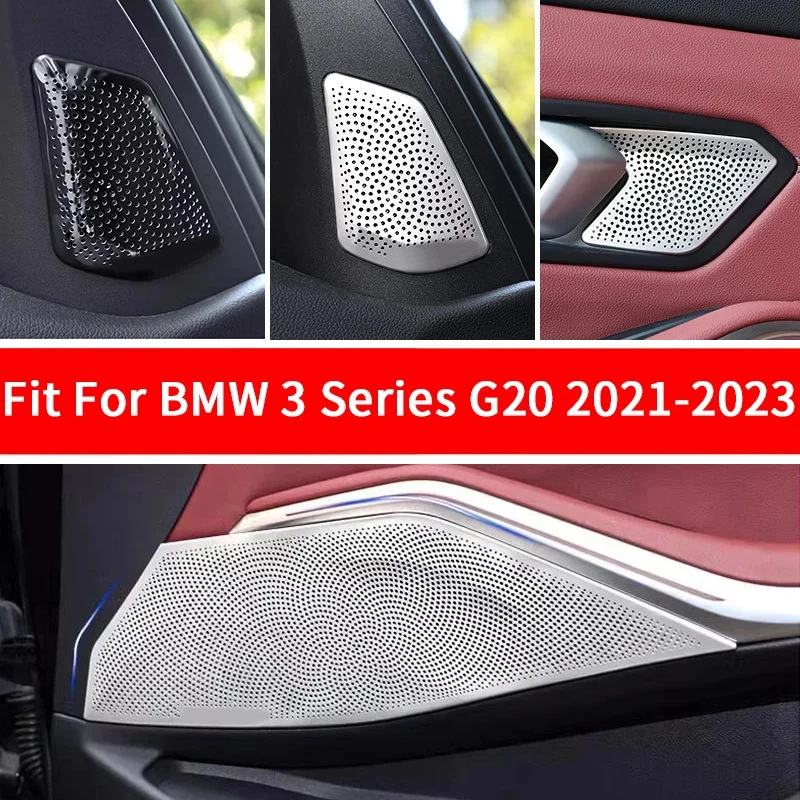 

For BMW 3 Series G20 2019-2023 Steel Speaker Trim Cover Car Door Speakers Stereo Decorate Cover