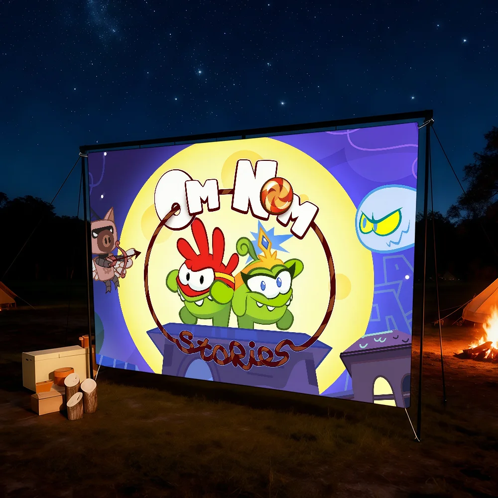 لطيف الكرتون لعبة مضحك O-Om N-Nom العلم للتخييم في الهواء الطلق نادي الحفلات المرآب بار غرفة الديكور راية