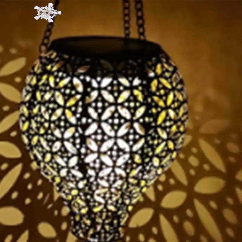 

Hot Air Balloon Solar Lantern, Flower Hollow Out Solar Powered Hot Air Balloon Lantern Outdoor Waterproof