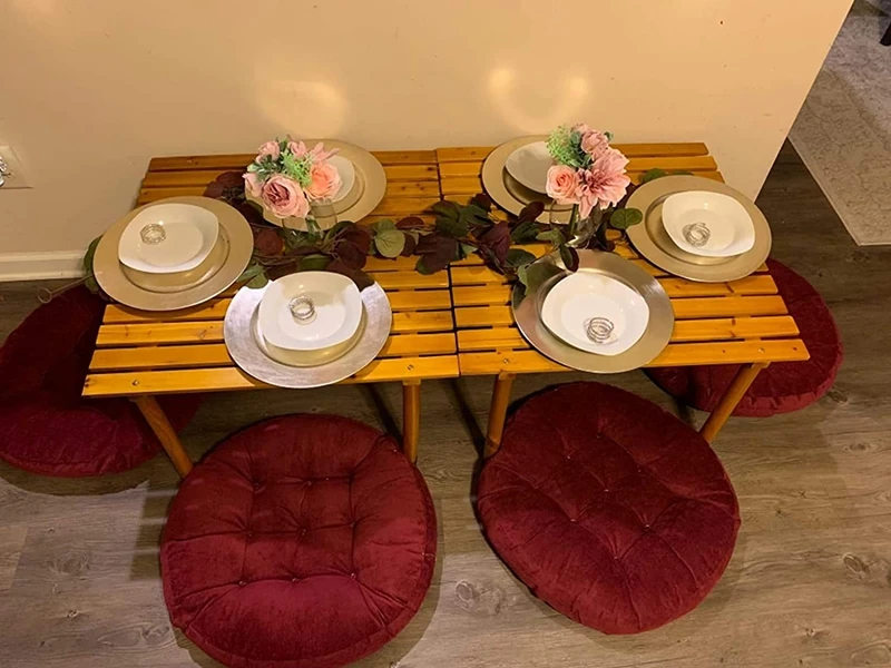 Inyahome Runde Kissen, Meditation, großes Bodenkissen für Kinder und Erwachsene, Kissen für Bodensitze, Yoga, Wohnzimmer, Büro – Detail 9