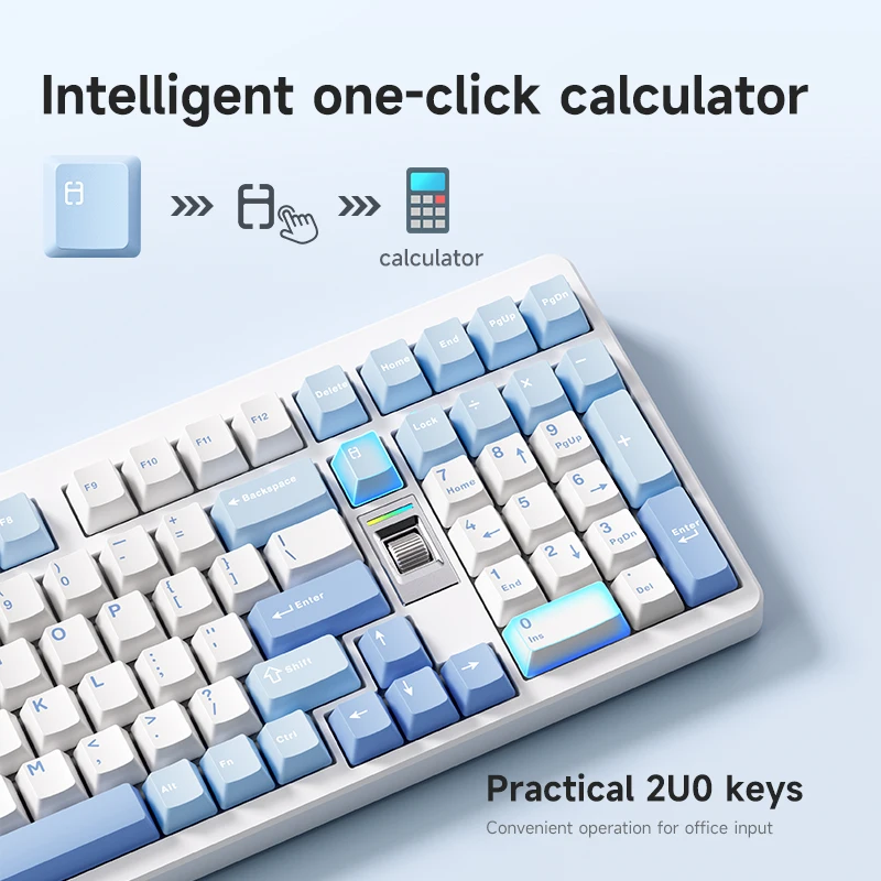 MCHOSE G98V2 Teclado mecánico de tres modos 98% Junta de oficina para juegos montada RGB retroiluminado 2,4 GHz/BT/con cable triodo intercambiable en caliente