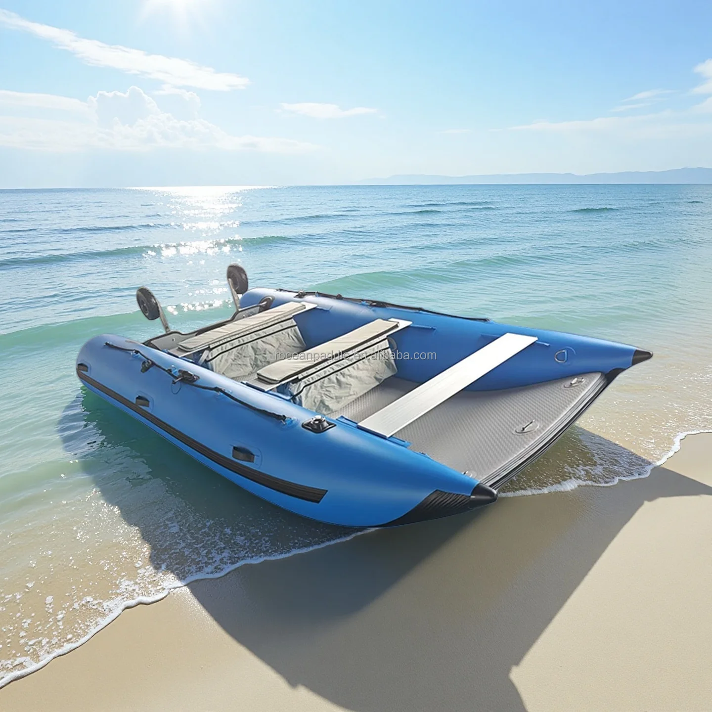 

Wholesale High Quality Inflatable Catamaran Boat Thundercat Boat 330 360 380 Pontoon Boats With Wheels
