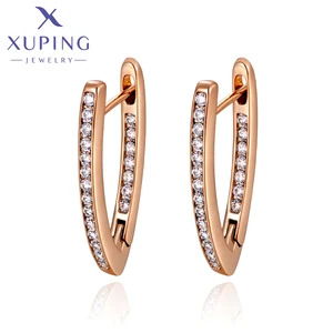 Xuping Perhiasan Fashion Populer Klasik Huggies Anting-Anting dengan Warna Emas untuk Wanita Gadis Hari Ibu A00718531 12 penjualan terbaik perhiasan xuping baja tahan karat - №