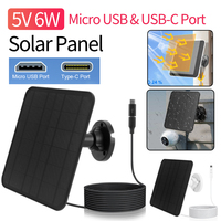 5V 6W Solar Panel Charging Waterproof for Eufycam 3/3C/2/2C/2 Pro Outdoor Wireless Security Camera Surveillance Power Charger