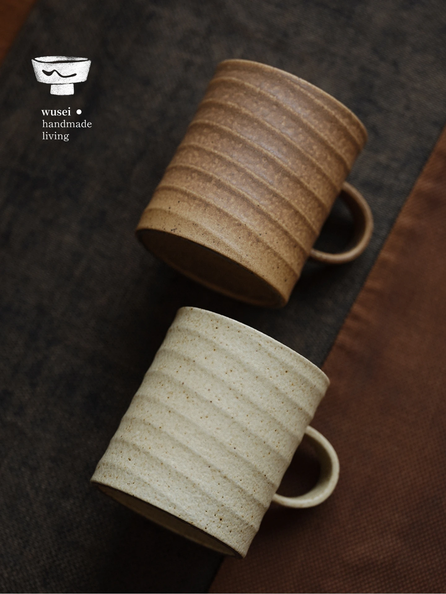 Wusei Caramel Oats Ceramic Anachronistic Glaze Mugs Middle-Aged Coffee Cups Household Tea Cups Texture Pure Color Adult Use