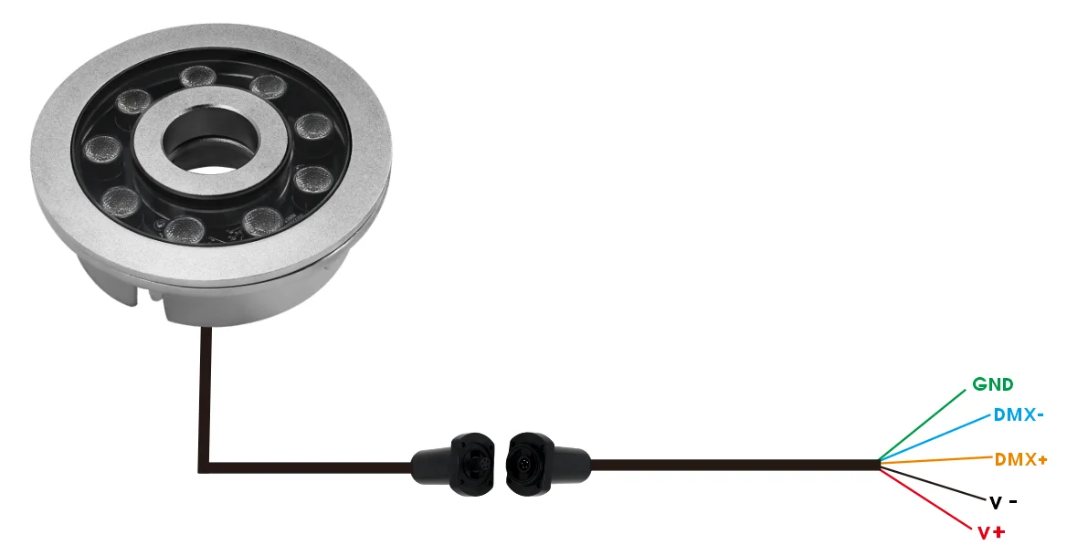 IP68 316L Stainless Steel DMX512 RGB LED High Brightness 36W Underwater Fountain Lights 3-Year Warranty 2700-6500K Color Temp