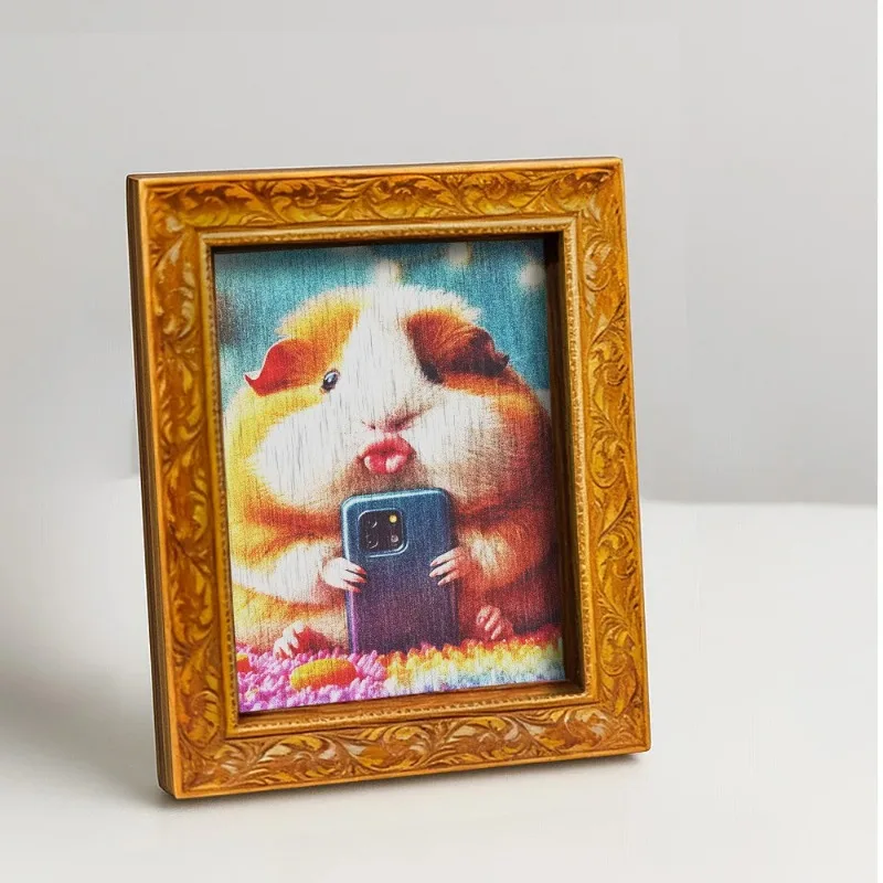Whimsical Guinea Pig Selfie Wooden Fridge Magnet Cute Pet Bold Art Home Office Pet Lover Gift