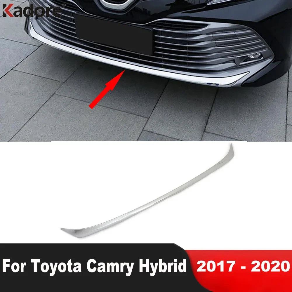 

For Toyota Camry LE XLE Hybrid 2017 2018 2019 2020 Carbon Fiber Front Bottom Bumper Trim Moulding Garnish Strip Car Accessories