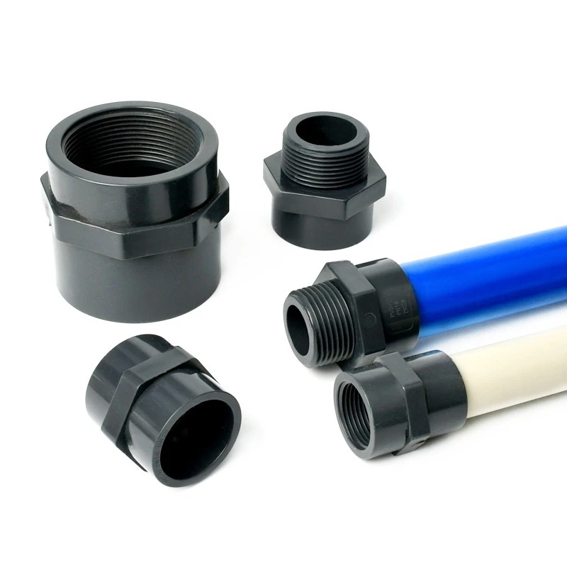 1PC 20~63mm UPVC Thread Connector Garden Irrigation Pipe Connectors Accessories Aquarium Tank Joints Water Supply Pipe Fittings
