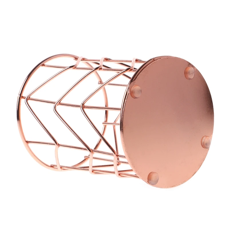 Y1UB Rose Gold Pen Pencil Pot Holder Container Home Desk Stationery Decor